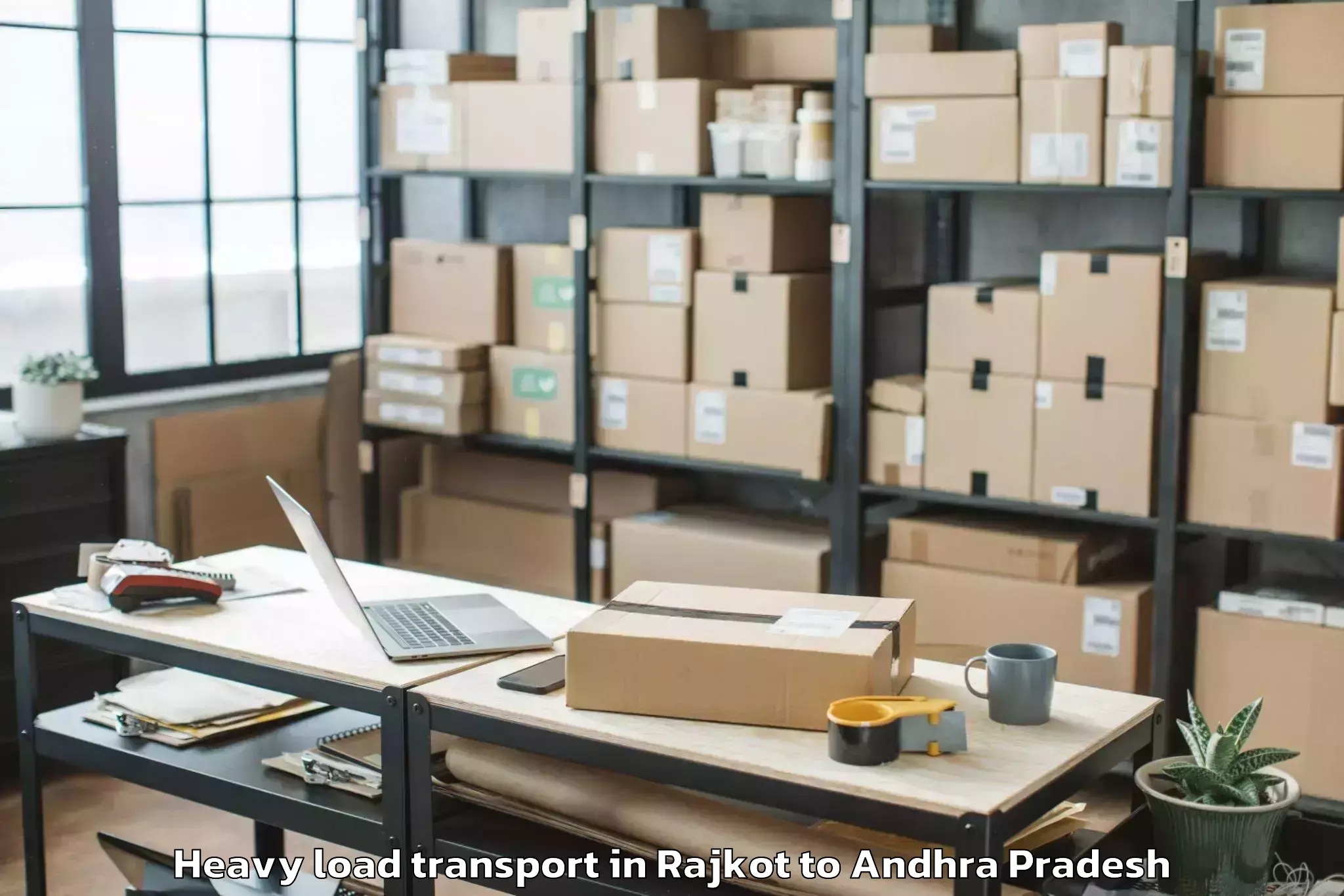 Book Rajkot to Voletivaripalem Heavy Load Transport Online